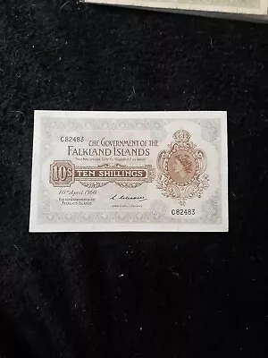 10th April 1960 10 Shillings Banknote Falkland Islands.  VF • £130