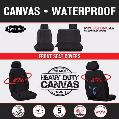 Ford Ranger PX XL Single Cab 2011-2015 Front TRADIES Black Canvas Seat Cover • $169