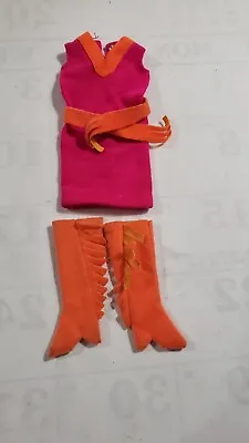 Vintage 1971 Mod Barbie Fringe Benefits Outfit 3401 Dress And Boots - Needs TLC • $29.99