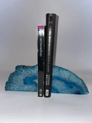 £20 • Buy Genuine Blue Geode Bookends/Blue Crystal Bookends