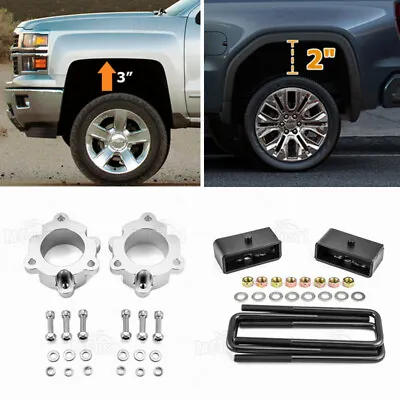 Front 3  & Rear 2  Leveling Lift Kit For 2007-2022 Chevy Silverado/ GMC Sierra • $84.99