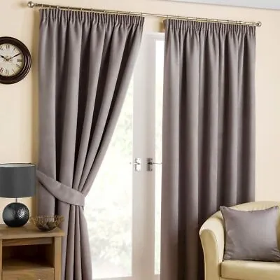 Hamilton McBride Blackout Curtains Pencil Pleat Pewter Grey 117cm W X 137cm D • £24.27