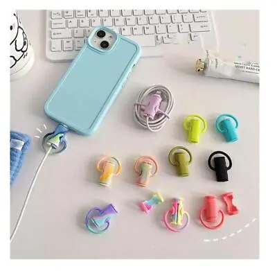 £3.23 • Buy 1/10Pcs Mini 2 In 1 Data Cable Protector Cover,Cute Cable Winder Protection Tool