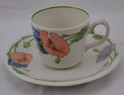 VIlleroy Boch Amapola Beautiful Bright Shiny Coffee Flat Cup Saucer • $12.99