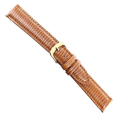 17mm Hadley Roma Tan Lizard Grain Padded & Stitched Watch Band MS716 Regular • $21.95