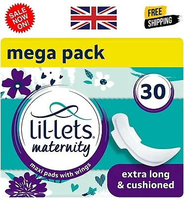 £7.88 • Buy Maternity Pads 30 X Extra Long Maxi Thick Pads With Wings 3 Packs Of 10 Pads
