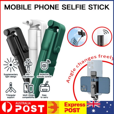$16.59 • Buy Universal Tripod Holder Stand Selfie Stick Bluetooth Remote For Mobile Phone AU