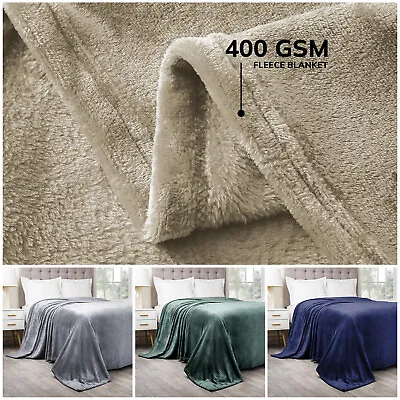 £3.99 • Buy Large Faux Fur Throw Sofa Bed Soft Warm Fleece Blanket Single Double King Size