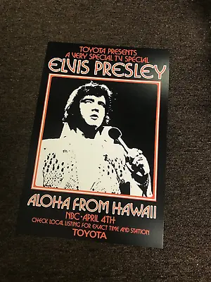 Elvis Presley Aloha From Hawaii 1973 Promo Cardstock Concert Poster 12 X18  • $8.99
