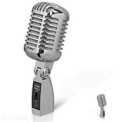 Dynamic Vocal Microphone Classic Retro Vintage Style W/ 15ft XLR Cable Silver • $48.98