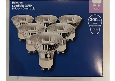 Box Of 6 Pack GU10 50W Watt Halogen Spotlight Bulbs Dimmable • £6.50