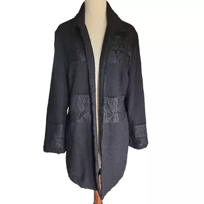 Chico's Black Tweed & Lace Blazer Duster 1 Medium • £23.74