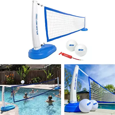 GoSports Splash Net PRO Pool Volleyball Net 2 Water Volleyballs And Pump Blue • $178.08