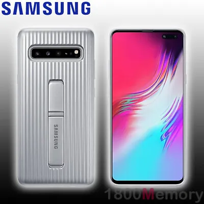 GENUINE Samsung Galaxy S10 5G Silver Protective Cover Standing Case Bumper • $59