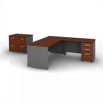 Bush Business Furniture Series C 4-Piece L-Shape Computer Desk In Hansen Cherry • $1319