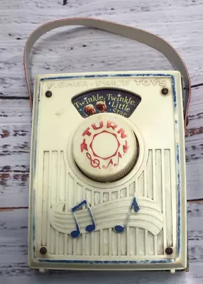 Vtg 1966 Fisher Price Music Box Pocket Radio W/strap Twinkle Little Star Works • $15.99