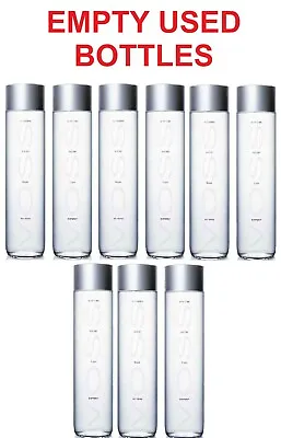 JOBLOT 9x USED EMPTY VOSS GLASS BOTTLES NORWAY FJORD MINERAL WATER 800mL VGC • $11.18