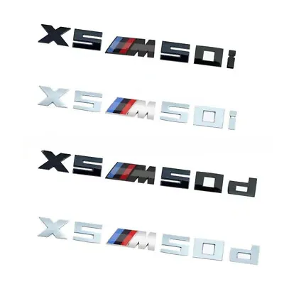 For X5 Series Chrome Black X5 M50i M50d Letters Rear Trunk Emblem Badge Sticker • $19.99