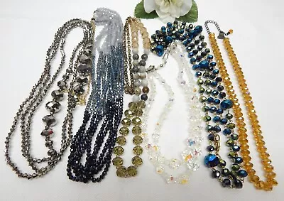 Vintage To Now Multicolor Crystal Bead Necklace Lot • $12.50