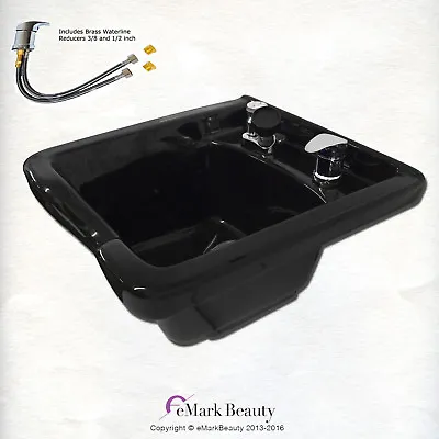 Beauty Salon Shampoo Bowl Black ABS Plastic Square Salon Sink TLC-B11 • $139.88