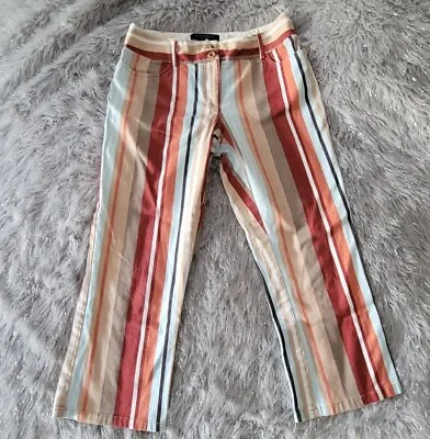 $24.99 • Buy Reaction Kenneth Cole Womens Striped Color Block Capris Pants 90s Y2k 2000s SZ 6
