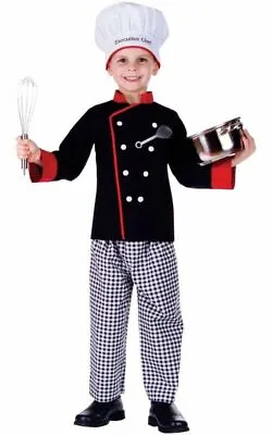  Boys Kids Chef Costume & Chefs Hat Cooks Fancy Dress Outfit Age 4-14 • £19.95