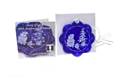 Fenton 100th Anniversary Mary Gregory Design Ornament Cobalt Cat Tree 1966/2500 • $102.53