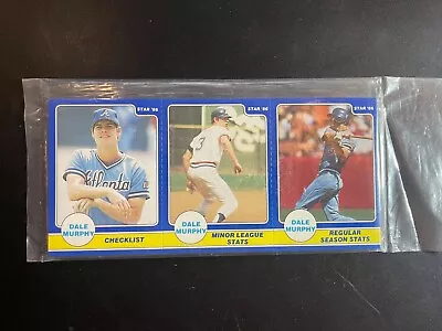 1986 Star Baseball Factory Sealed 3 Card Panel Set Dale Murphy Highlights • $20