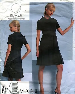 Vogue Sewing Pattern V1107 Misses' Dress Chado Ralph Rucci Sizes 6 8 10 12 Uncut • $12.95