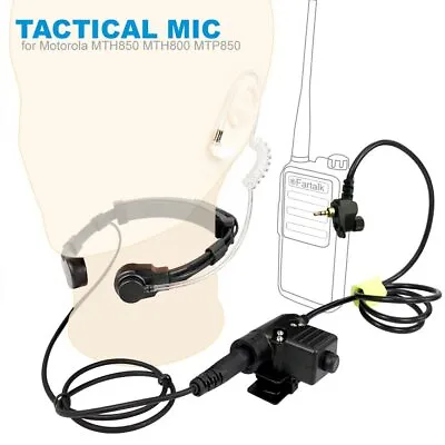 Throat Mic Earpiece Tactical PTT Headset For Motorola MTH850 MTH800 MTP850 Radio • $29.99