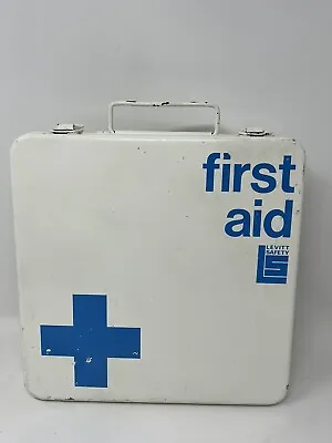 Vintage Metal First Aid Kit Wall Cabinet Case Levitt Safety Toronto Canada • $14.99