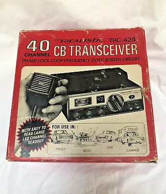 Vintage Realistic Cb Transceiver Radio Trc-424 Nos Original Box Manual • $169.95