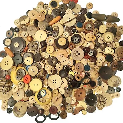 Mixed Vintage Wood Buttons For CraftsAssorted Shapes Bulk DIY Sewing Wooden ... • $13.11