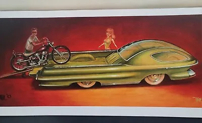 $39.99 • Buy Signed Keith WEESNER Poster Vtg Harley PanHead Chopper Hot Rod Pickup Print Bike