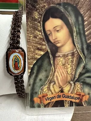 Pulsera Café De Proteccion Virgen De Guadalupe Tejida A Mano • $12.99