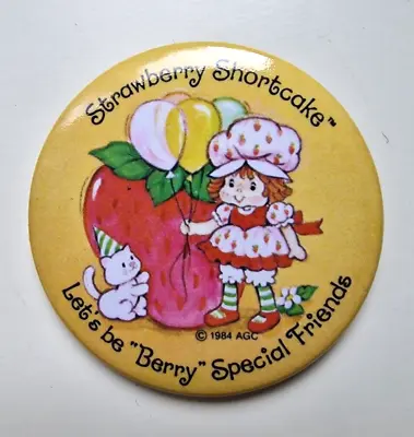 Vintage Strawberry Shortcake 80's Style Pin Badge NEW • £2.45