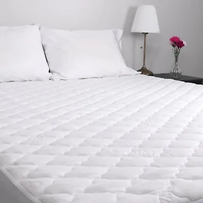 FULL Bed Size Mattress Pad - Hypoallergenic Waterproof Quilted White Bedding • $43.99