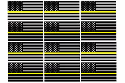 X12 Support Dispatcher Police Yellow Line Sticker Decal Flag Hard Hat 2  Each • $13.69