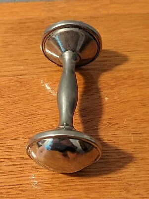 Vintage Pewter  Silver Baby Rattle - Dumbbell Style - Unmarked   63 Gr.  • $12.50