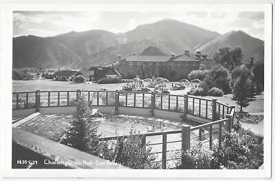 1950's Sun Valley Idaho REAL PHOTO Lodge And Swimming Pool - Vintage Postcard • $7.99