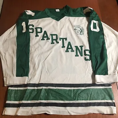 Game Worn 1970s Michigan State University Spartans NCAA Hockey Jersey Vintage 46 • $773.78