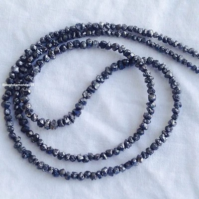 $55 • Buy 20.06 Ct Natural Rough Diamond Black Uncut Rough Loose Diamond Beads 16  Strand.