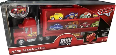 Disney Pixar Cars MACK TRANSPORTER Mini Racers With Lighting McQueen Vehicle • $29.99