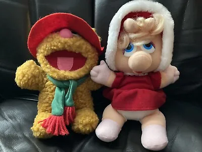 Vintage 1987 Christmas Muppet Babies Miss Piggy Fozzie Plush Toy Holiday • $32