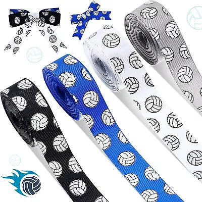 4 Rolls 20 Yards Volleyball Ribbons Glitter Volleyball Decorations Sports Ribb • $35.99