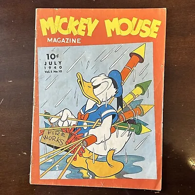 Mickey Mouse Magazine Vol #5 #10 (1940) - Special Independence Day Issue! • $275