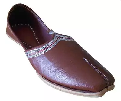 Men Shoes Leather Size US 8-11 Handmade Indian Casual Mojaries Jutties Brown • $49.49