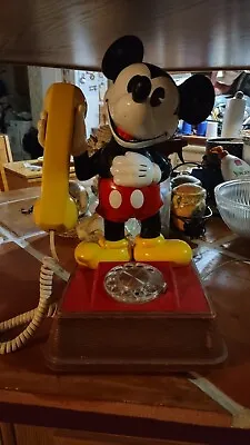 Mickey Mouse Phone Landline Rotary Dial Telephone 1976 Disney Vintage Untested! • $100