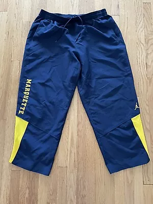 Marquette Eagles Warriors Jordan Jumpman Brand Baggy Fit Warm Up Pants Adult 2XL • $24.95