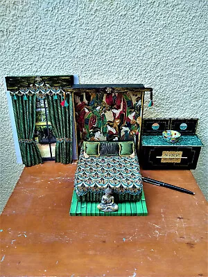 £173.46 • Buy Miniature 1/12 Bedroom Set China Furniture Bed Curtain Dollhouse Unique OOAK
